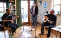 Ben, Laura and Tab recording in the dining room. - © 2010 Sam Carroll